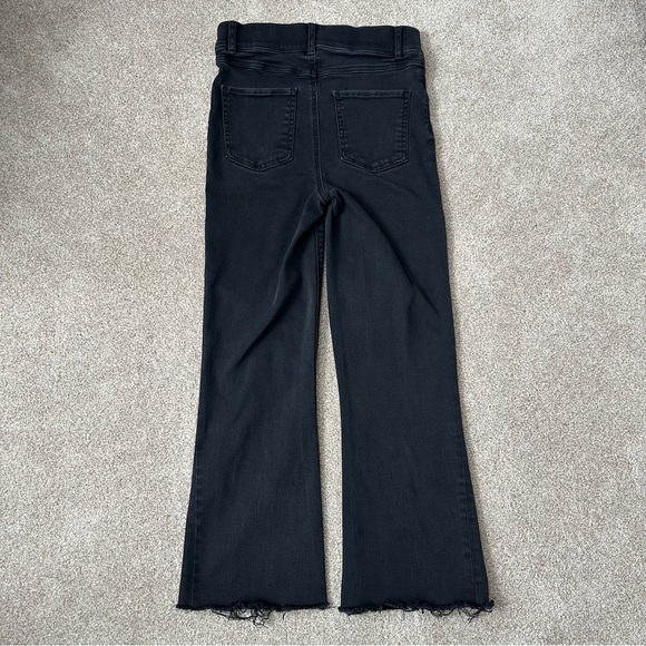 SPANX Black Flare Cropped Jeans Frayed Hem Size Small - Picture 4 of 10
